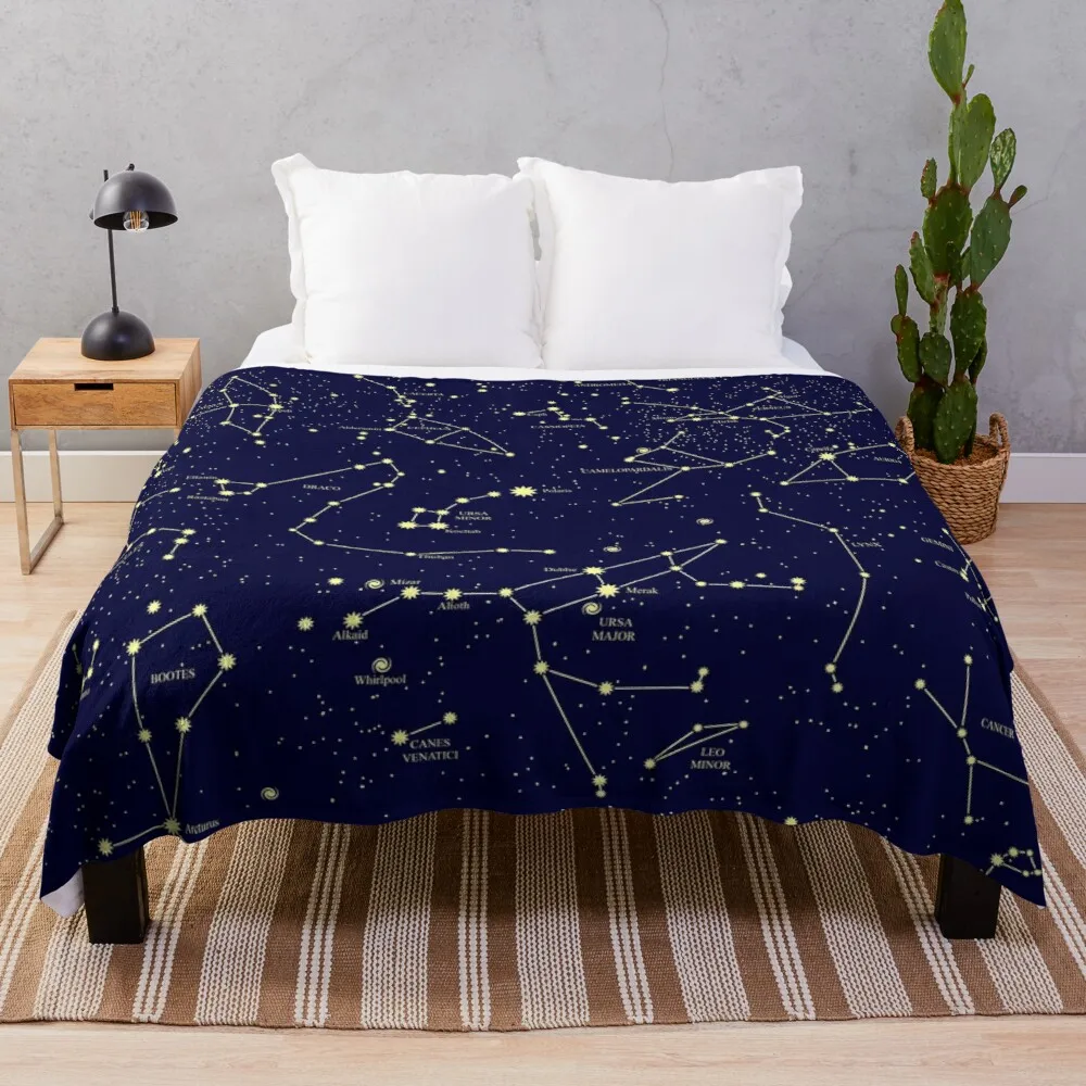 

Constellation Astronomy Star Map Night Sky Throw Blanket Furry Blanket