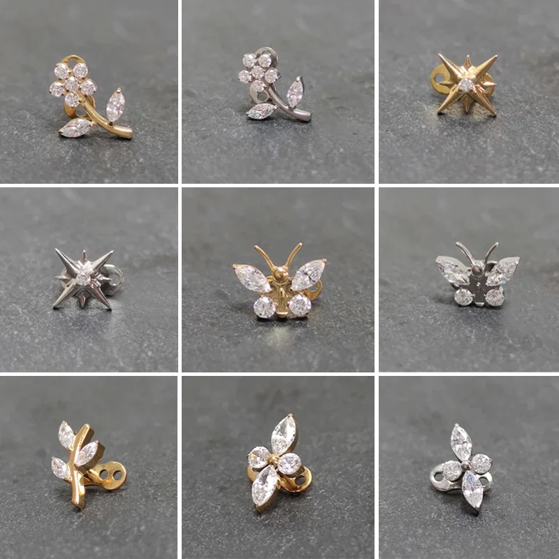 F136 Титановый пирсинг прививка кожи микроdermal кожный якорь для ногтей спираль