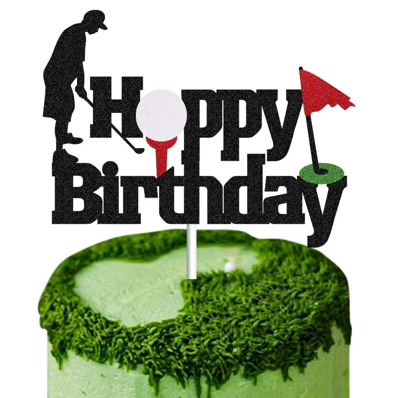 Happy Birthday Cake Topper For Man Golf Themed Birthday Party Decorations