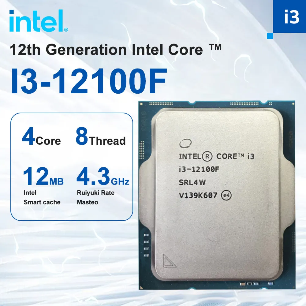 

Intel Новый Core i3-12100F i3 12100F 3,3 ГГц 4-ядерный 8-поточный процессор L3 = 12M 60 Вт поддержка DDR4 DDR5 десктопная материнская плата LGA 1700