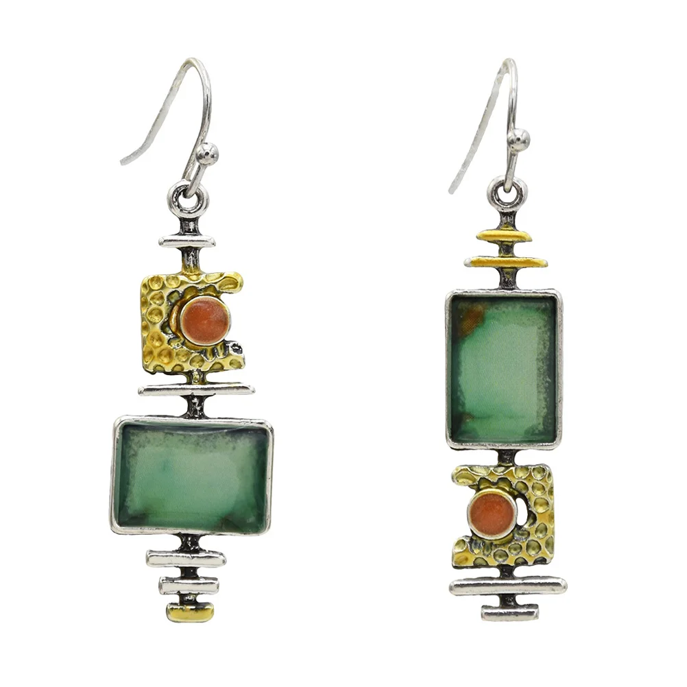 

Earrings Earring Dangle Turquoisedrop Bohemian Ethnic Decorative Stud Ear Rhinestones Crystal Geometric Antgique Vinatge Retro