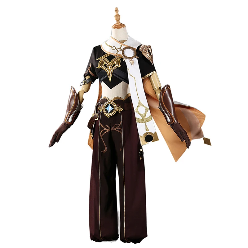 

Genshin Impact Traveler Aether Game Suit Cool Gothic Uniform Cosplay Costume Halloween Party Outfit For Men women Role Play