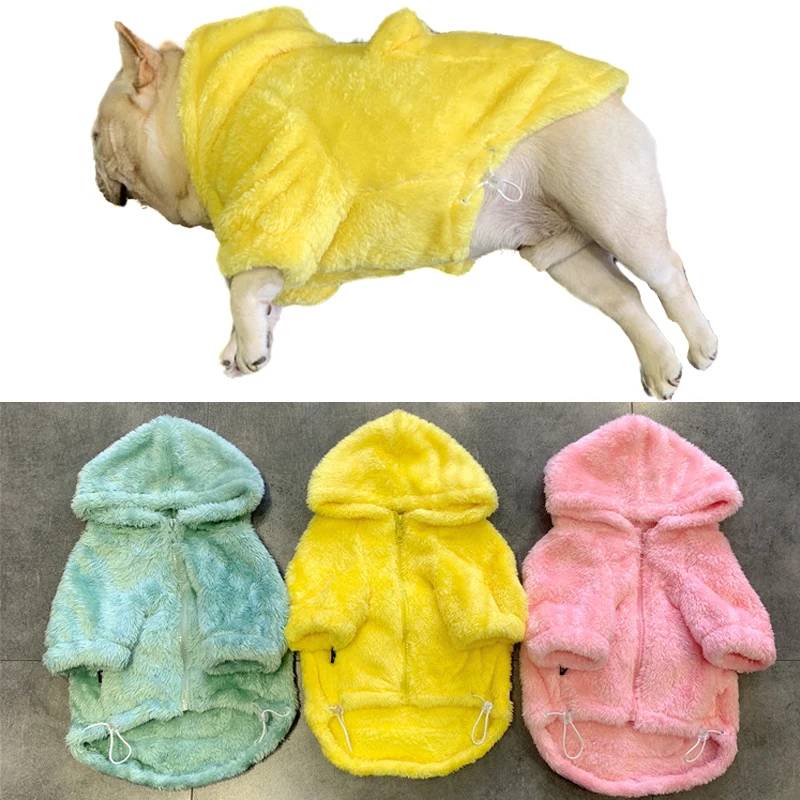 

French Bulldog Clothes Pug Costume 2022 Winter Hoodie for Cat Dog Soft Fleece Dog Coat S-XXL Teddy Corgi Poodle Puppy Garment
