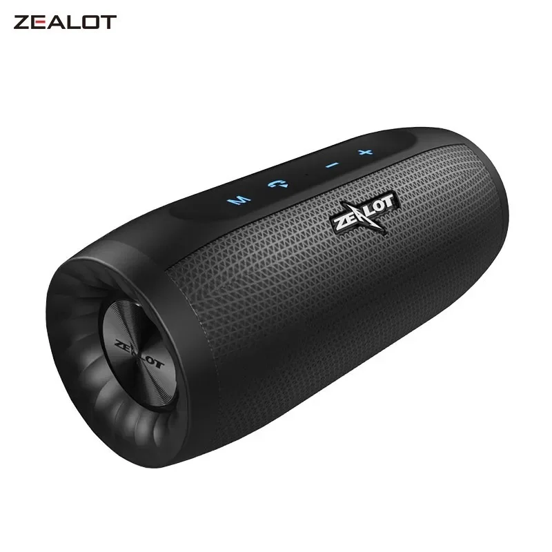 

ZEALOT S16 Portable Bluetooth Speaker Wireless Column Bass Subwoofer Speaker with Mic Support TWS,AUX,Power Bank