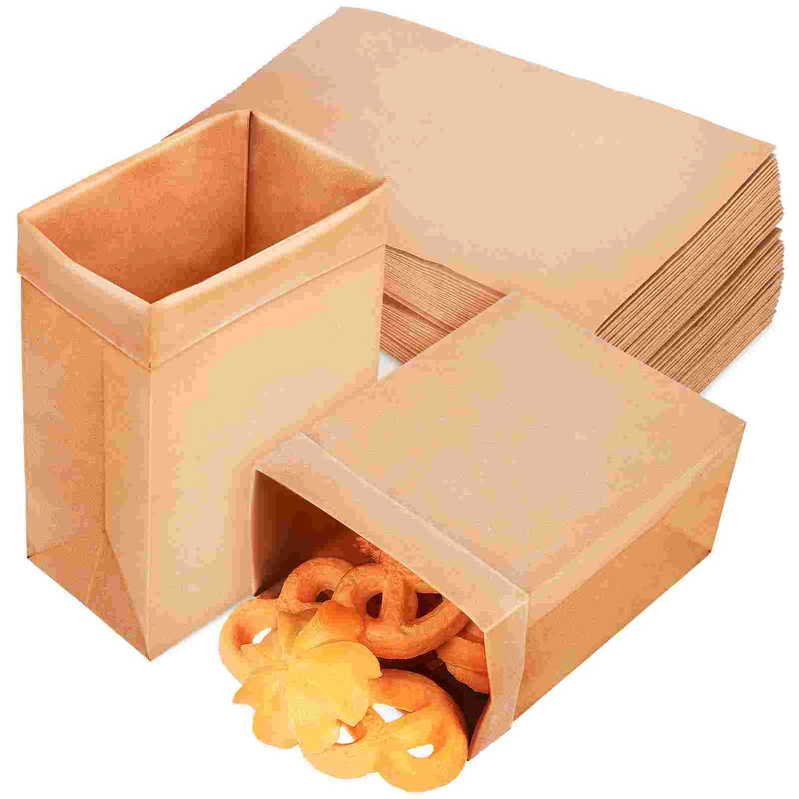 

Paper Treat Kraft Bread Brown Bakery Candy Retail Grocery Containers Snacks Sandwich Coffee Sealable Pouch Tea Lunch Packing