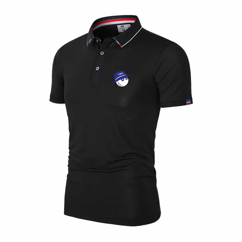 Embroidery LOGO Golf Shirts for Men Fashion Polo T Shirt Malbon Golf Summer Slim Fit Button Breathable Casual Men Golf Clothing