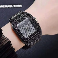 watches for men women luxury hip hop iced out watch gold rhinestone quartz square wristwatch relogio masculino groomsmen reloj