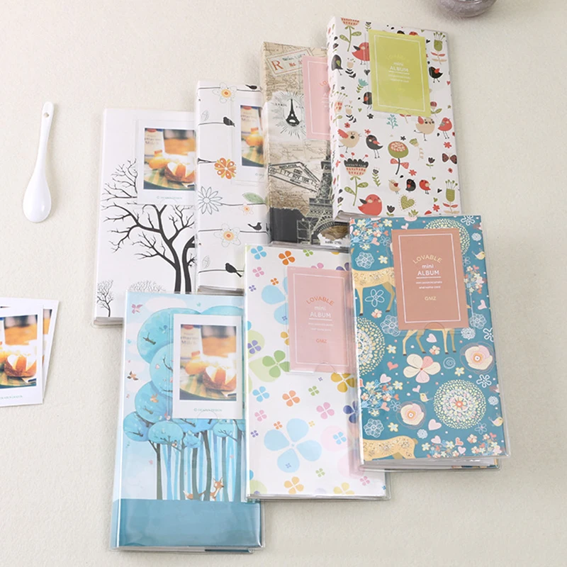 

84 Photos 3 Inch Cartoon Photo Album Pictures Mini Birds Flowers Inserted Photo Album Fujifilm Polaroid Birds Tree Pattern Album
