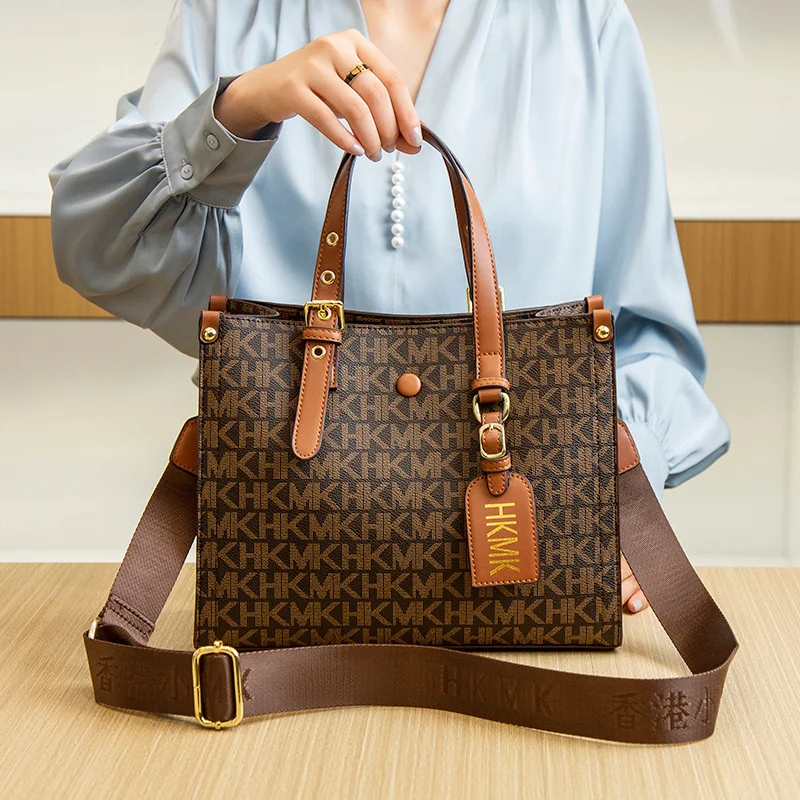 

Усовершенствованная вместительная сумка для женщин, Новинка весна-лето 2023, модная Ретро сумка-тоут с принтом, сумка через плечо