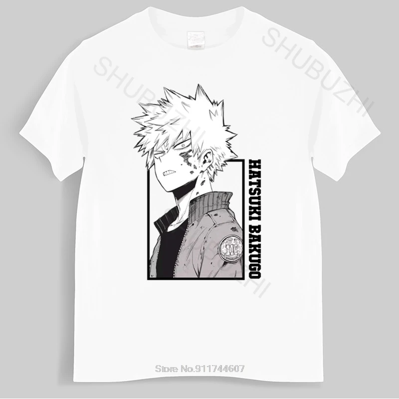 

Mens summer cotton tshirt loose tops Harajuku Anime My Hero Academia t shirts tshirt male cotton tee-shirt bigger size