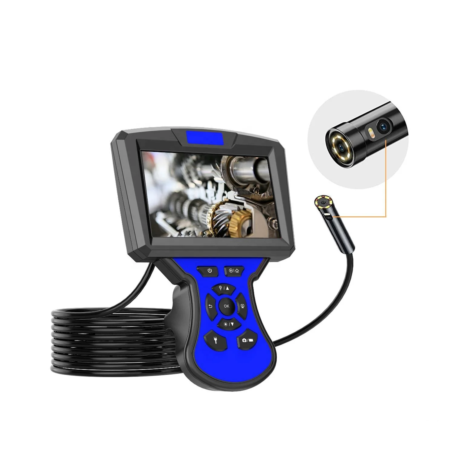 5 Inches 1080P Dual Cameras Industrial Endoscope Live View Video Inspection Camera 5.5mm 8mm
