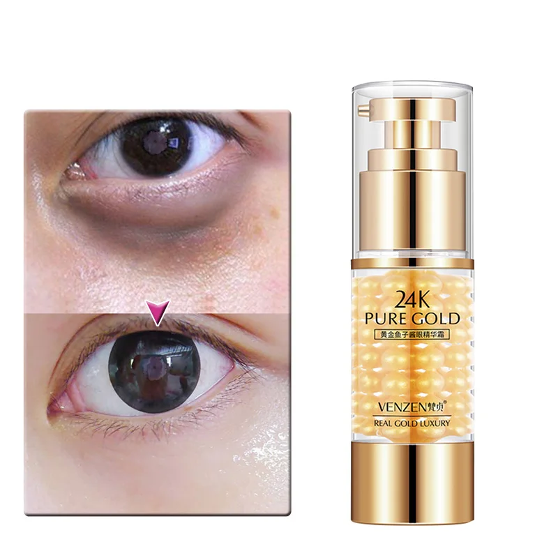 

24K Gold Eye Cream Gel Remove Dark Circle Anti Wrinkle Firming Essence Sodium Hyaluronate Caviar Essence Eyes Serum Eyes Care