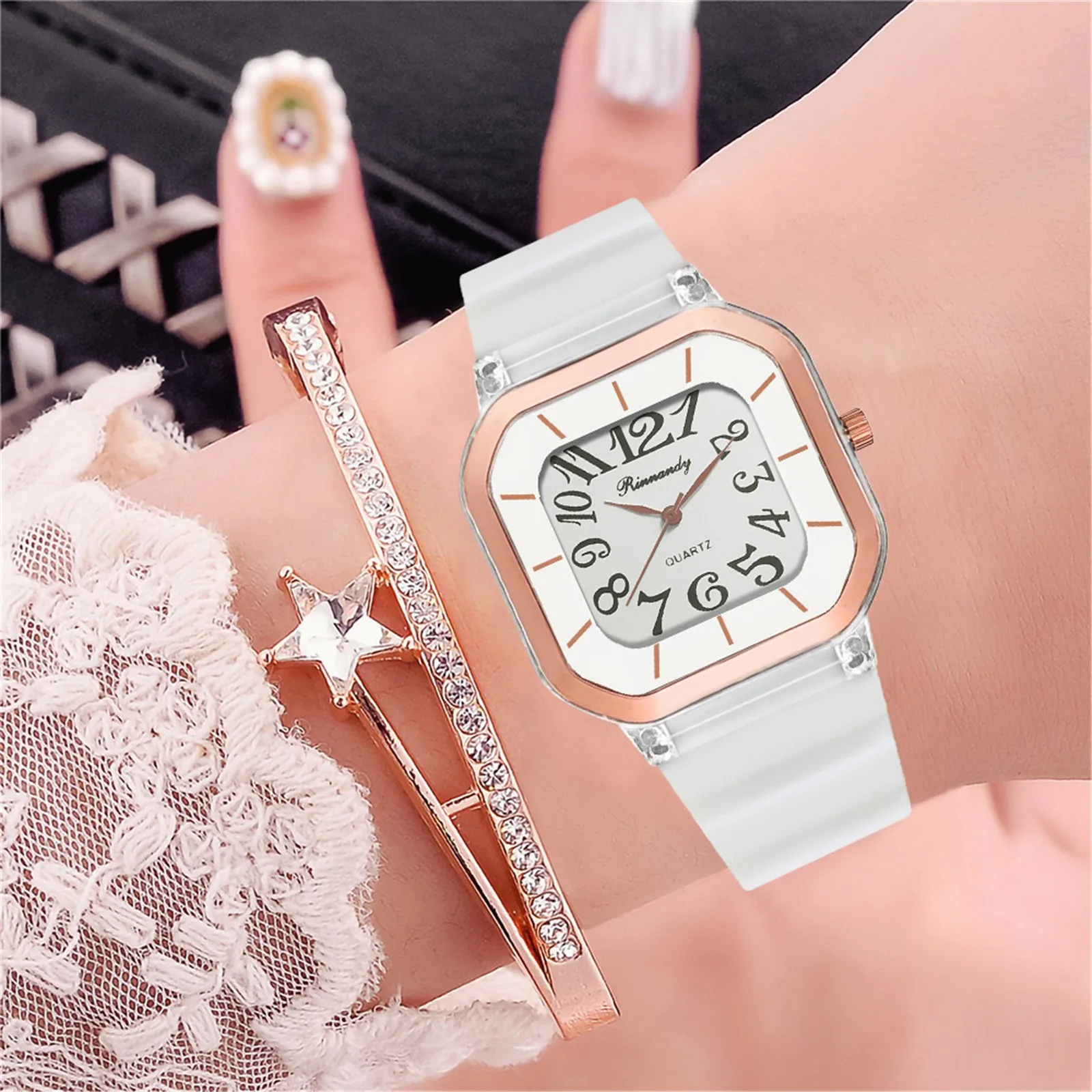 Часы для пар спортивные силиконовые часы модные трендовые учеников средней