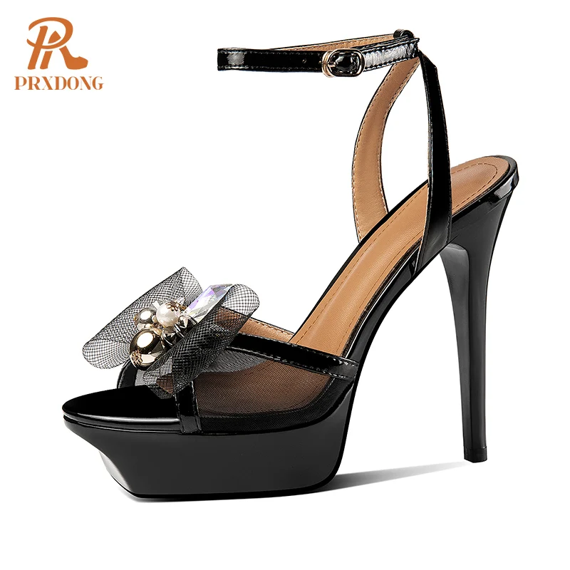 

PRXDONG женская обувь, новинка, сексуальные туфли на высоком каблуке, Женская Удобная классическая обувь с бантом-бабочкой для вечерние ринки и...