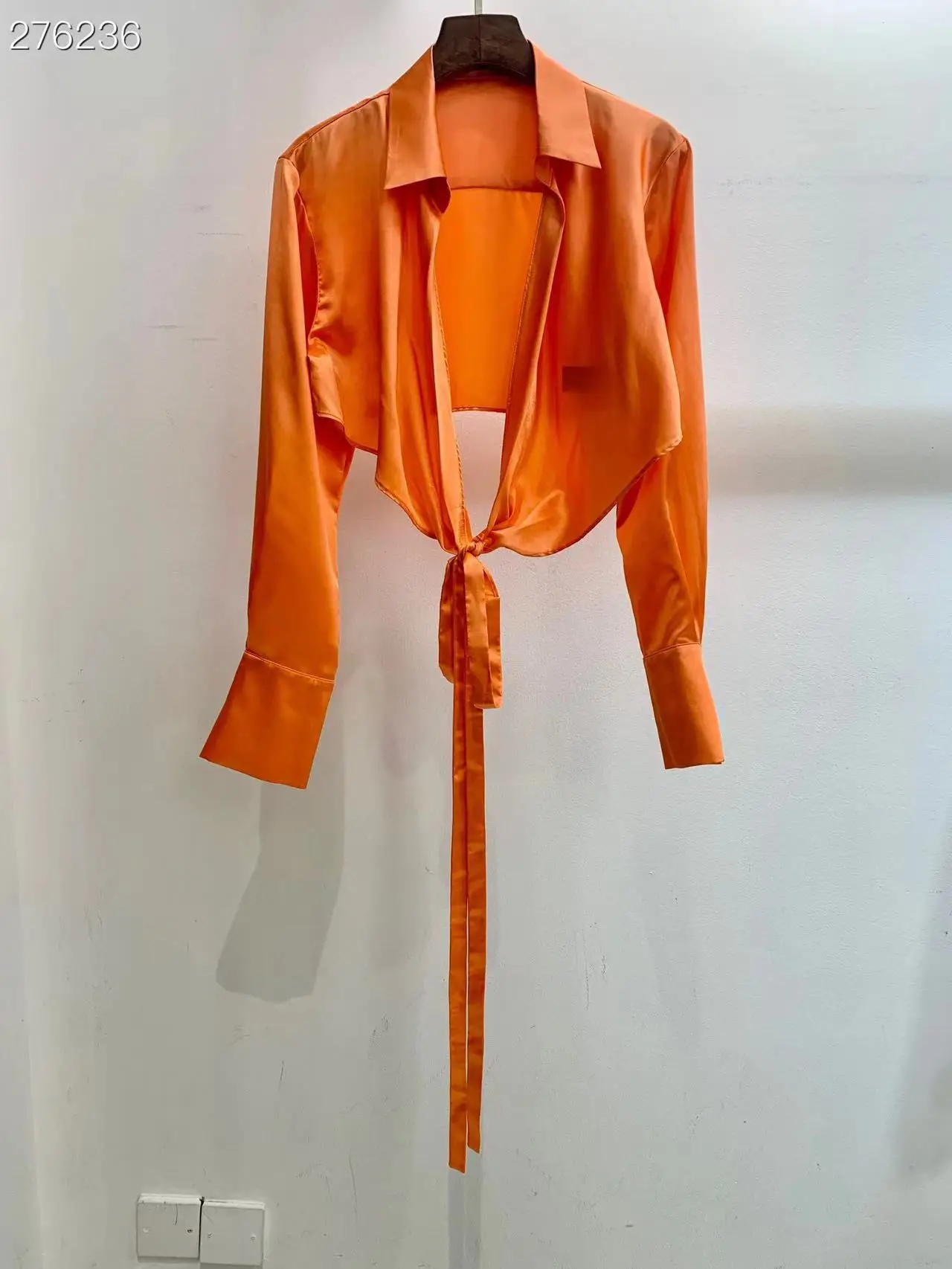 

Fyion Fashion Luxury Blouse 2022 Summer Spring New Design Women Runway Solid High Quality Orange Blouse