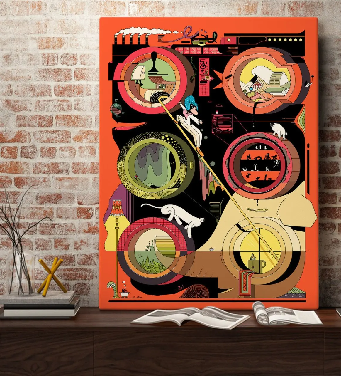 

BK Подарочный Современный абстрактный дизайн холст стол 70x100 см-13