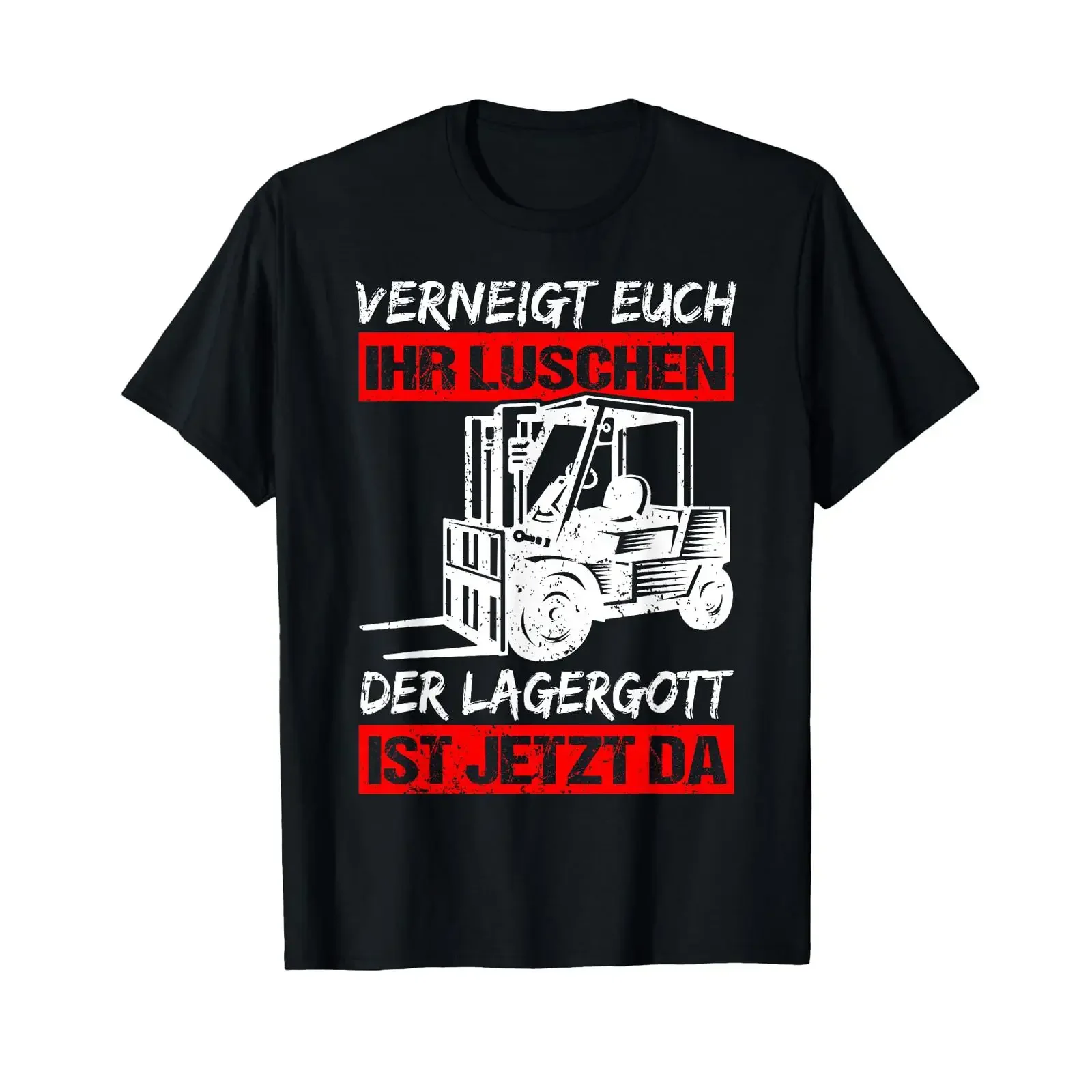 Фото Футболка с немецким текстом «Verneigt Euch Ihr Luschen Der Lagergott Ist Jetzt Da» черная винтажная, с эффектом потертости, повседневная, в стиле стритвир №1