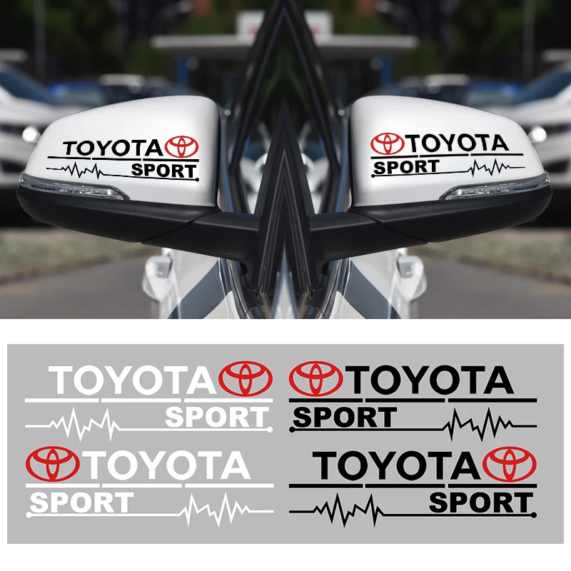 

Car Styling 2PCS Rearview Mirror Decoration Sticker Body Decal For Toyota camry chr corolla rav4 yaris prius Hilux Accessories