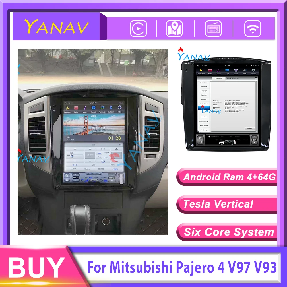 

Автомагнитола 2 din tesla для Mitsubishi Pajero 4 V97/V93, стереоприемник на android, gps-навигация, мультимедийный видеоплеер