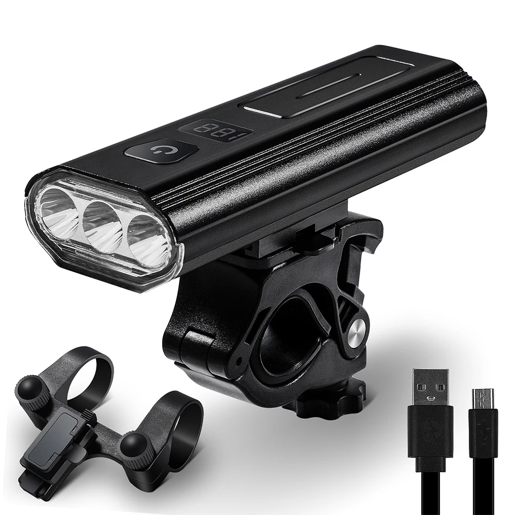

1x Bike Lights Bicycle Front Light Headlight LED 1000LM USB Charging Rainproof Waterproof Headlight 5 LED Bike Light Modes
