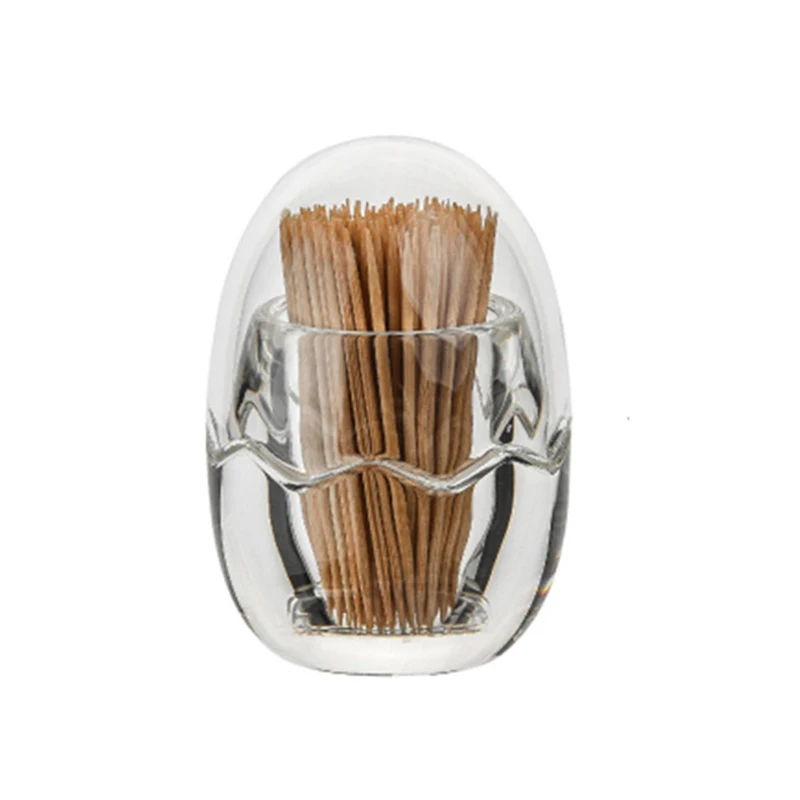 

New 1pc Thickened Acrylic Toothpick Box Transparent Toothpick Bottle Round Square Hotel Toothpick Creative Storage Box