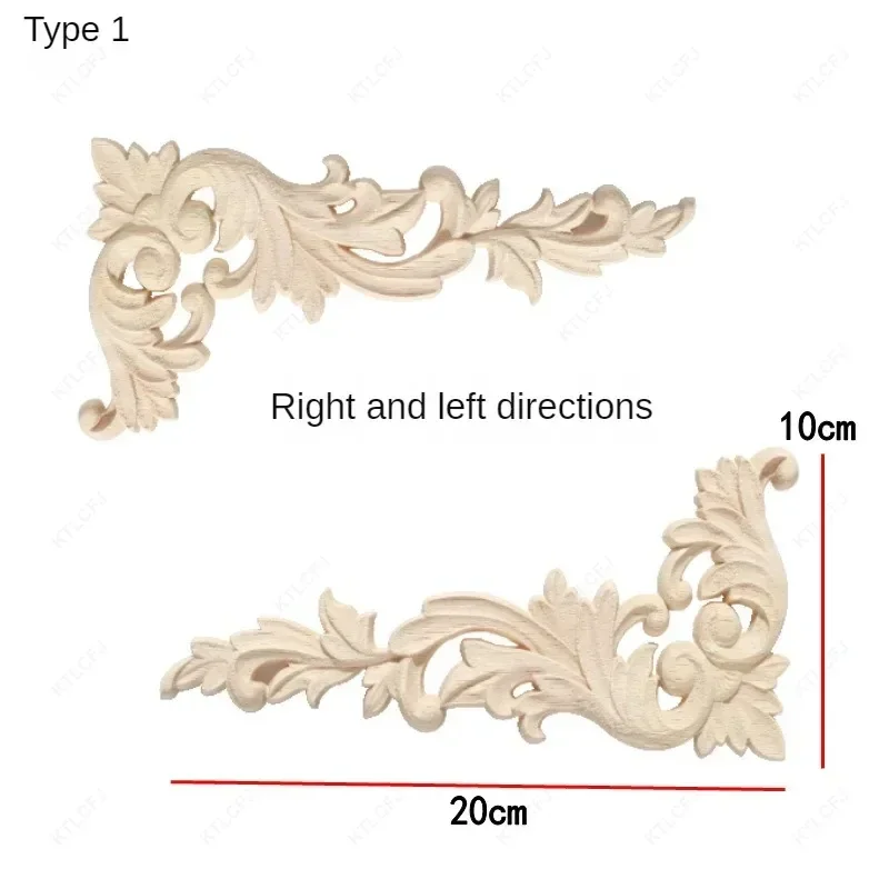 Деревянная аппликация Onlay резные деревянные угловые наклейки для мебели кровати