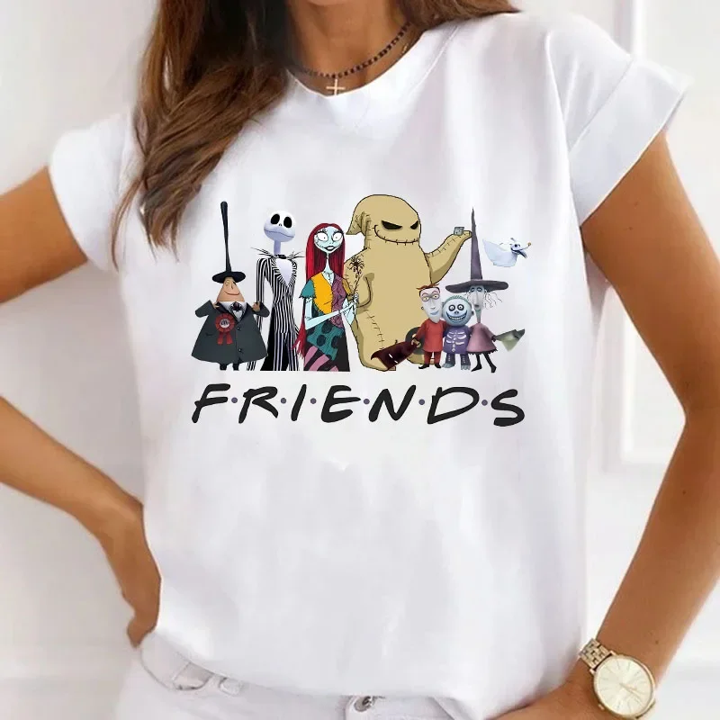 Женская футболка с принтом Кошмар перед Рождеством повседневная героями