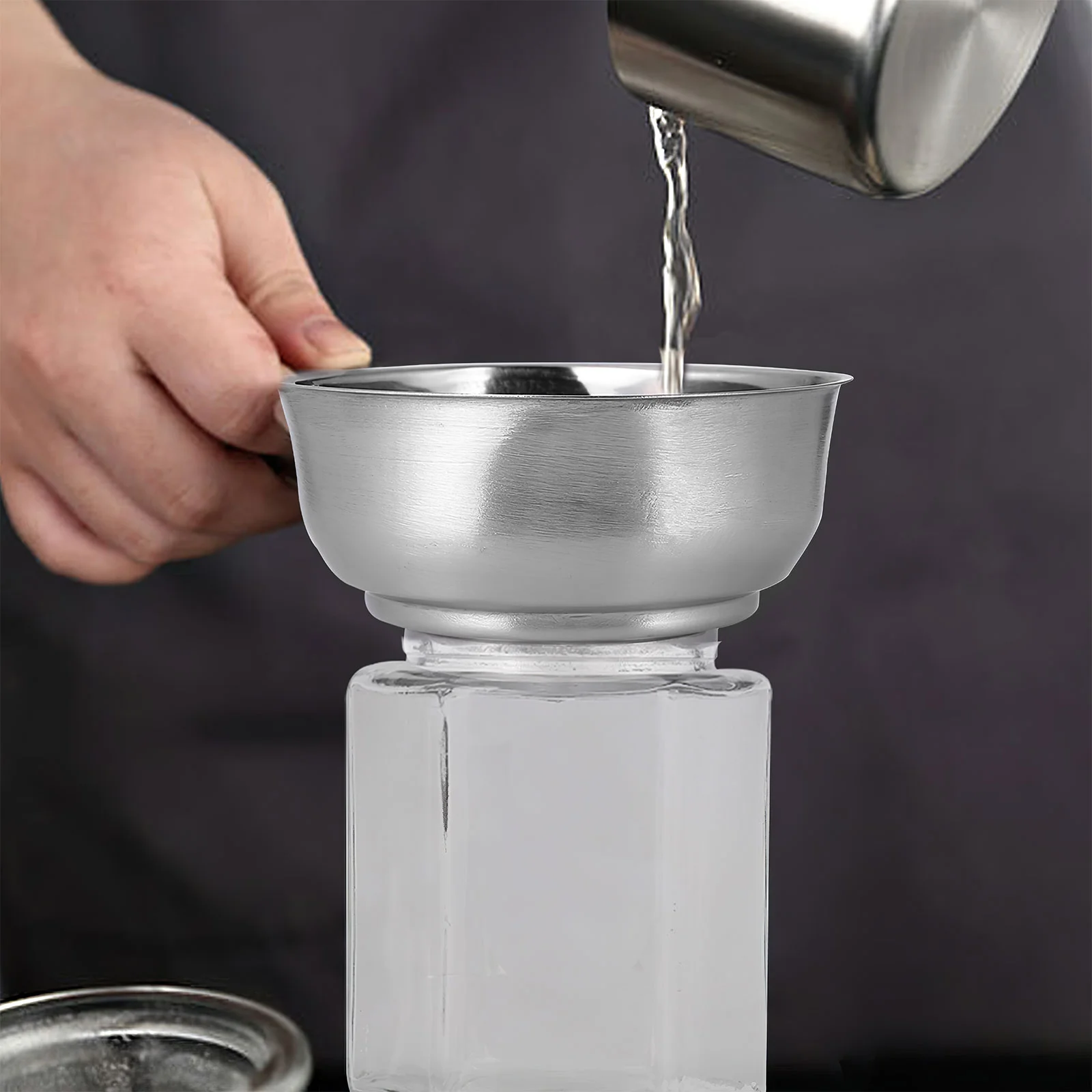 

Funnel Jar Wide Mouth Canning Kitchen Stainless Steel Mason Metal Funnels Large Jam Filling Bottles Oil Regular Handle Use