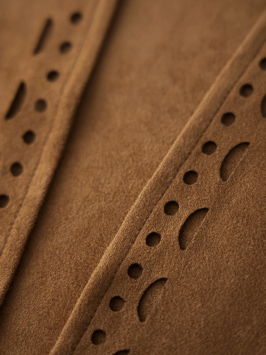 Женский жилет из искусственной замши с бахромой повседневная куртка в стиле