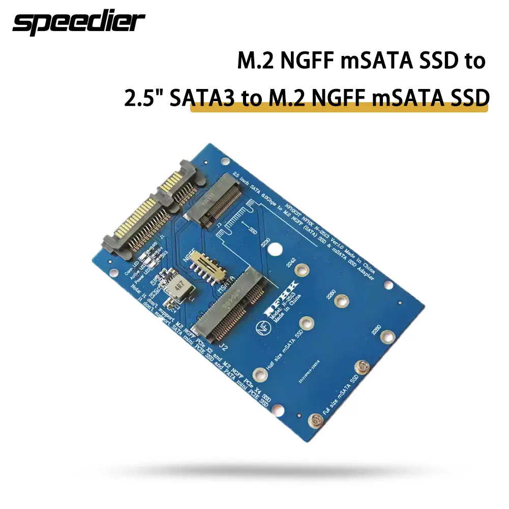 

Адаптер M.2 NGFF MSATA SSD на 2,5 "SATA3 на M.2 NGFF MSATA SSD