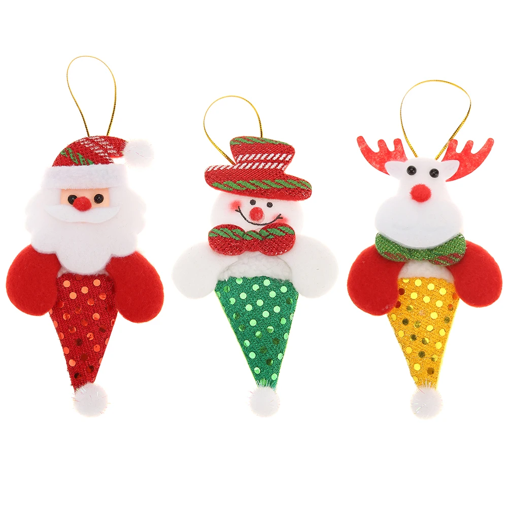 

Cute Cartoon Christmas Tree Hanging Ornament Xmas New Year Festival Party Pendant Cartoon Decorations