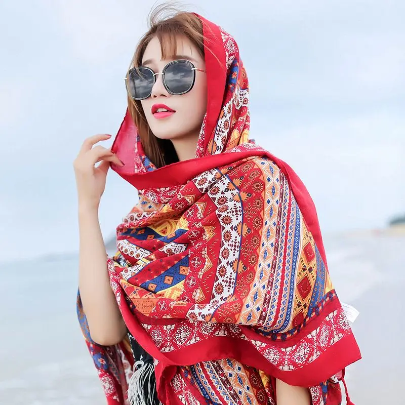 

Women's Scarves Shawls Printed Geometric Patterns Shawls Ethnic Style Beach Scarves Thin Shawls Support for Consignment Shipment