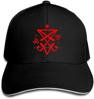 occult sigil of lucifer satanic unisex adult baseball caps adjustable sandwich caps jeans caps adjustable denim trucker cap