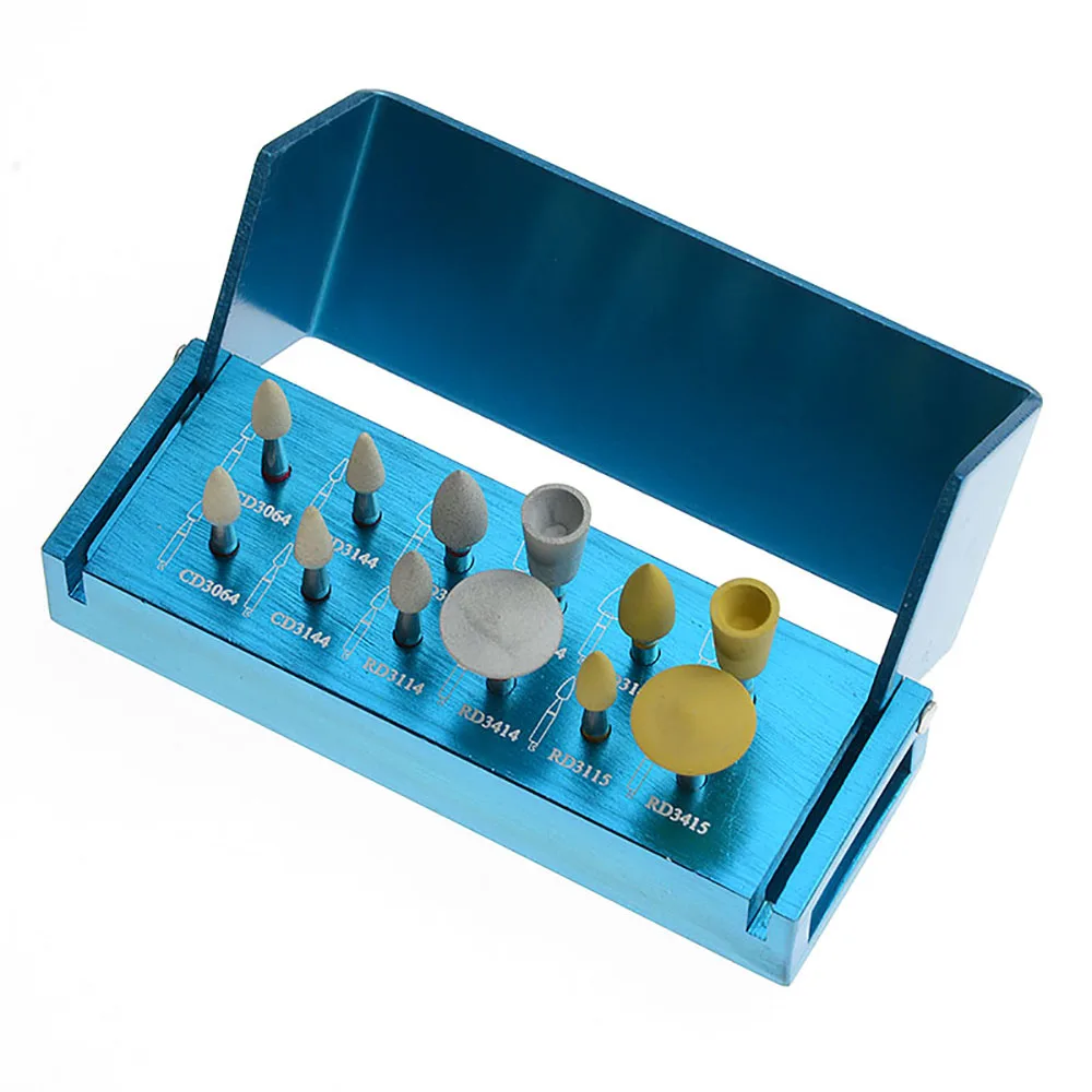 Dental Zirconia Polishing Kit Fit for Dental Clinic Low Speed Handpiece 12 Pcs/Box