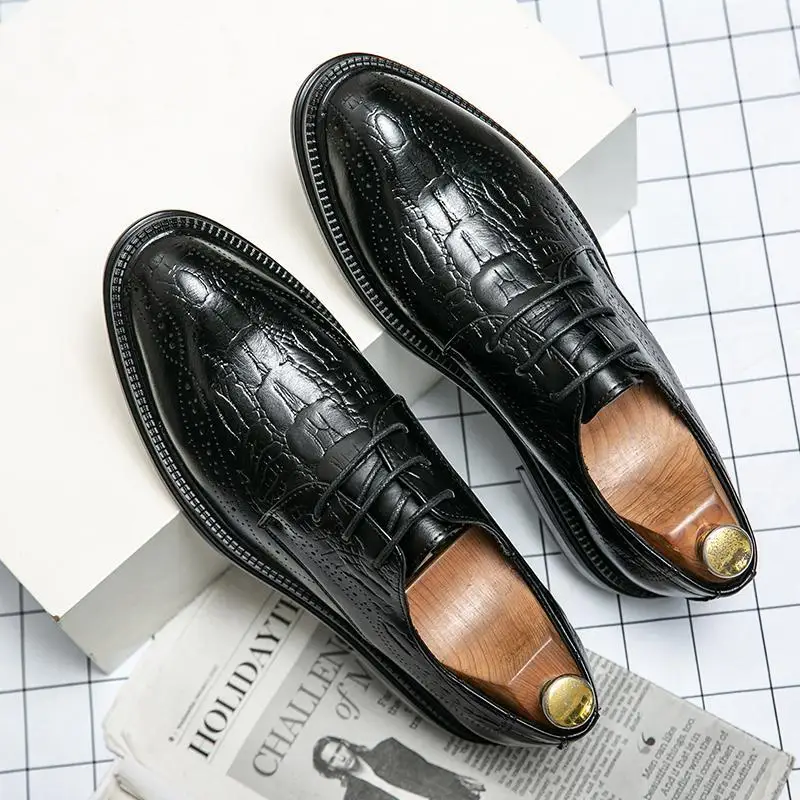 

Leather Shoes Men's New Business Formal Wear Casual Shoes Summer Spring Men's British Korean Pointed Thin Wedding Shoes Work