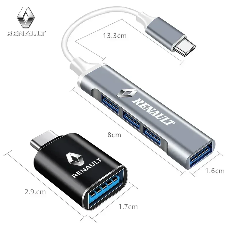 Автомобильный логотип Type-C USB-USB-адаптер, преобразователь интерфейса зарядки для Renault RS Duster Kadjar Talisman Arkana Logan Twingo Zoe (art.: 3920ca83ccd84) - 3920ca83ccd84