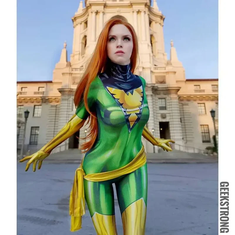 Хэллоуин X-men Косплей Костюмы X мужчины Темный Феникс Джин Серые Rogue Zentai Kitty Pryde