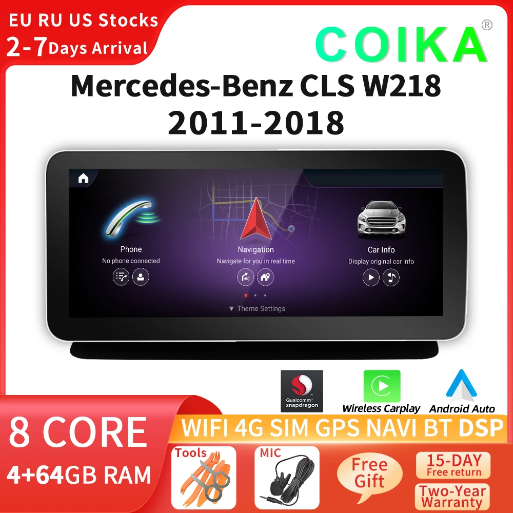 Автомобильная Мультимедийная стереосистема 8 ядер Qualcomm Android для Mercedes CLS W218 2011-2018 4 +