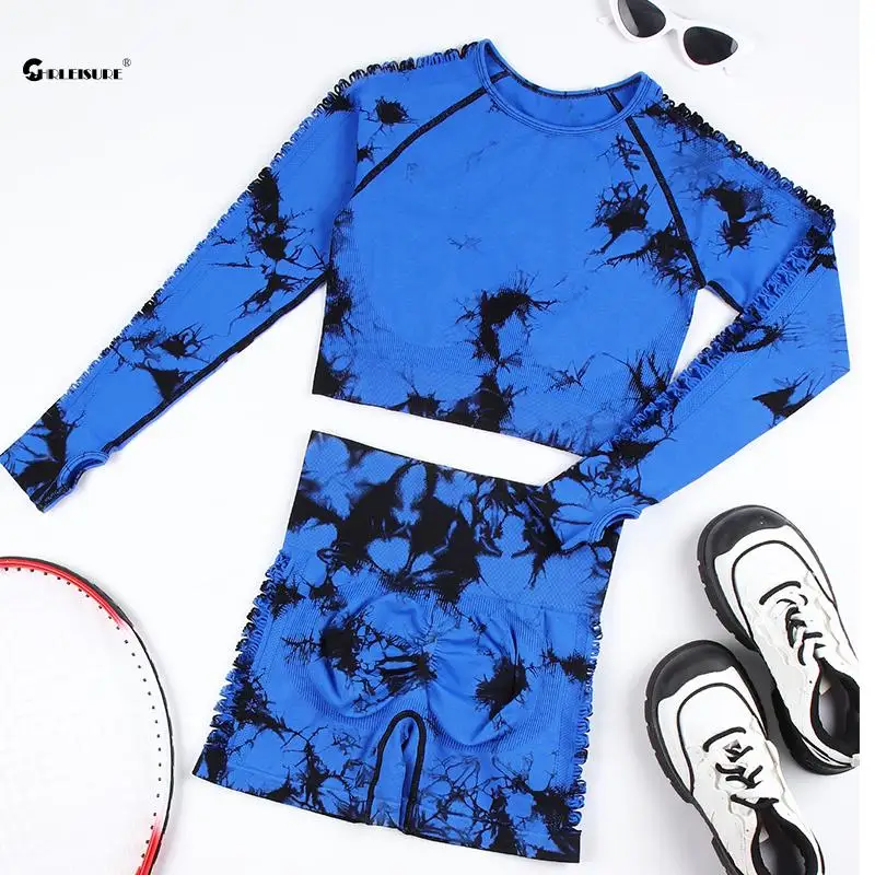 Женский бесшовный костюм для йоги CHRLEISURE комплект из 2 предметов фитнеса