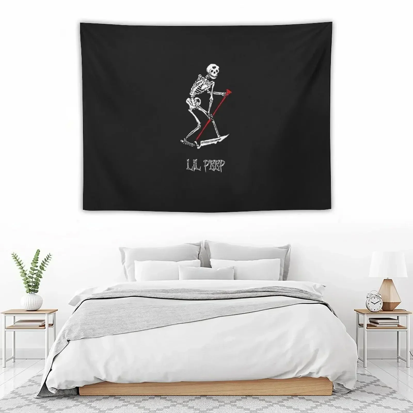 Lil Peep Скелет дизайн футболка гобелен