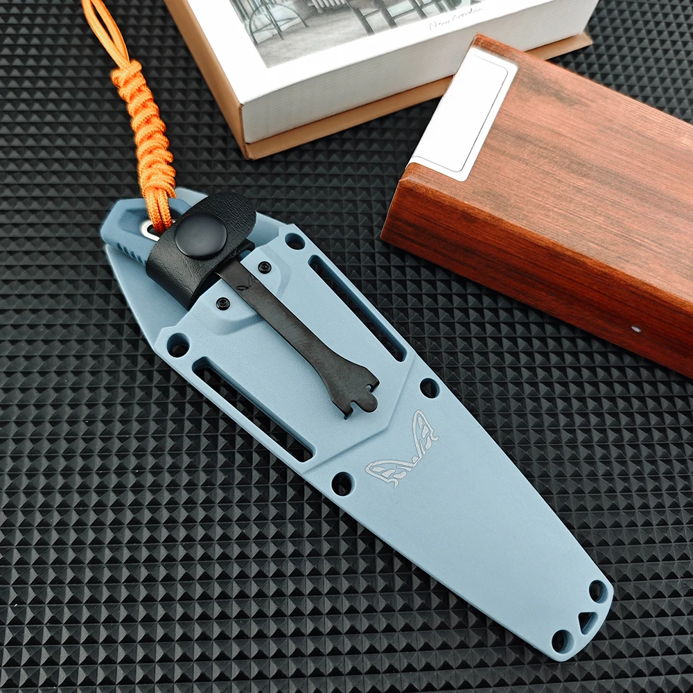 Высококачественный Нож CPM-MagnaCut Stone BM 18050 С Фиксированным Лезвием И Синей Ручкой Из