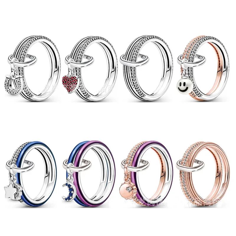 

Женское кольцо из стерлингового серебра 925 пробы, модное очаровательное кольцо, серия Making Me, 2022 год, трендовый аутентичный подарок для вечер...