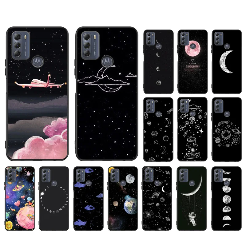 

Moon star space Phone Case for Motorola Moto E32 E20 E40 G22 G52 G20 G30 G100 G60 G50 G10 GPure GStylus G9 One Action Macro