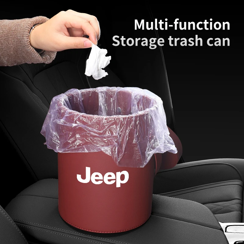 

Car Interior Garbage Can Trash Bin Auto Interior Accessories For Jeep Grand Cherokee Compass Patriot Renegade Wrangler Liberty