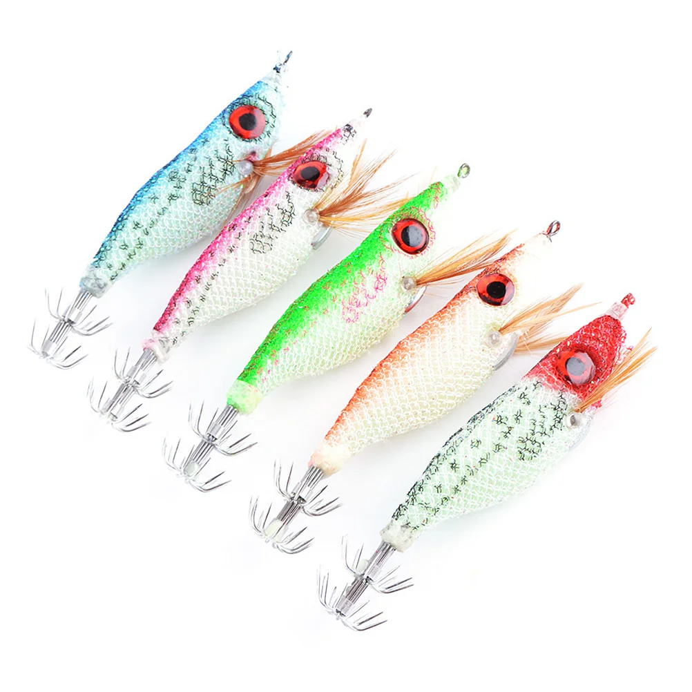 

Hooks Squid Lures Saltwater Shrimp Lure Hook Bait Octopus Prawn Darkglow Glowing Retriever Tackle Baits Supply Gifts Fisherman
