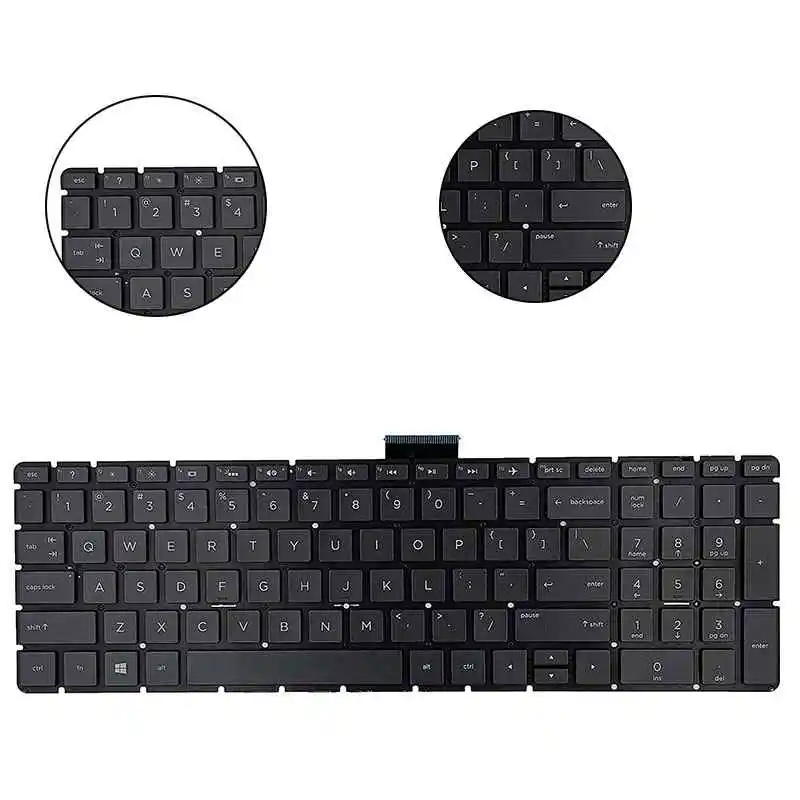 Сменная клавиатура совместимая с ноутбуком серии HP Pavilion 15-BW 15-BS 17-AK черная