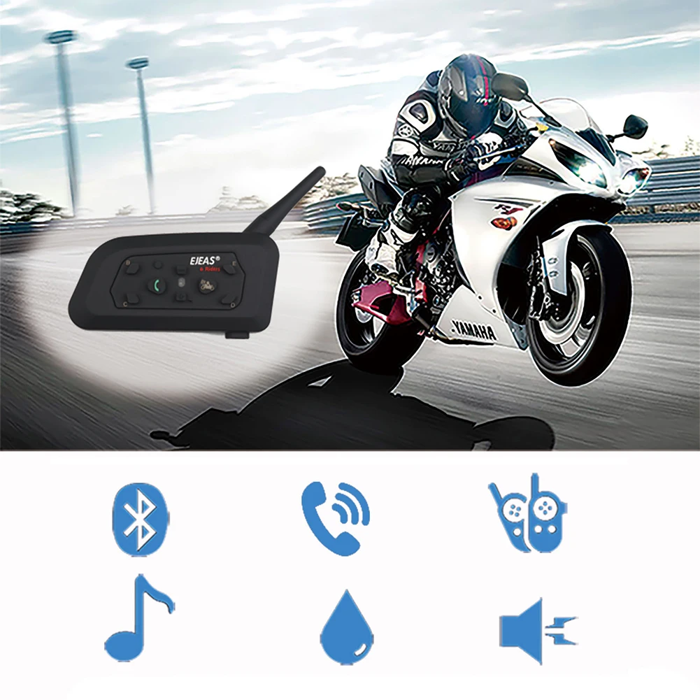 

Bluetooth-гарнитура для мотоциклетного шлема, 1200 м, 1/2 шт.