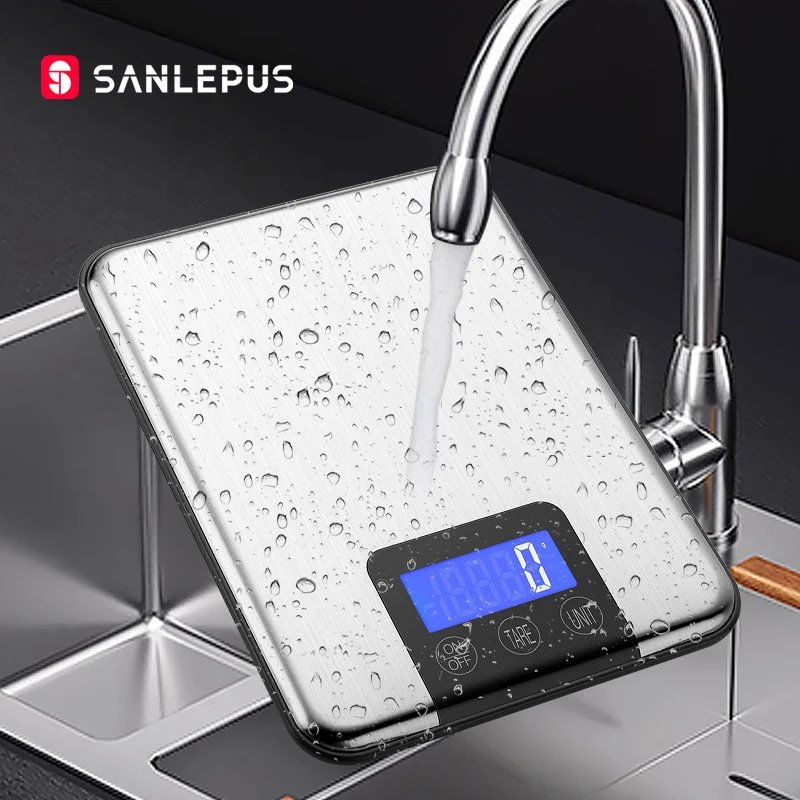 

Digital Kitchen Scale 15Kgx1g Food Multi-Function 304 Stainless Steel Balance LCD Display Measuring Grams Ounces Cooking Baking