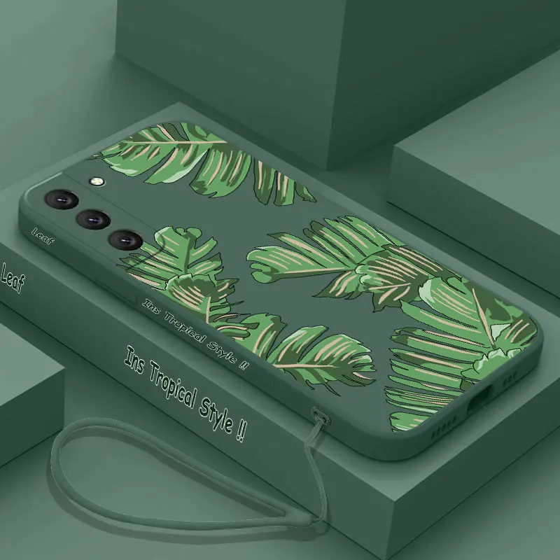 

Tropical Palm Leaf Phone Case For Samsung Galaxy S23 S22 S21 S20 Ultra Plus FE S10 S9 S10E Note 20 ultra 10 9 Plus Cover