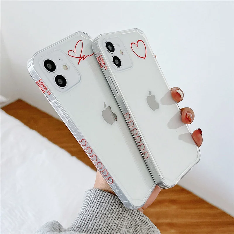 Красивый прозрачный чехол из ТПУ для iPhone совместим с моделями 12 11pro max x XR XS 7 8 plus